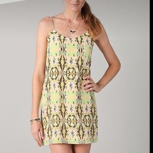 Tibi Layla Ikat silk tribal print mini dress
